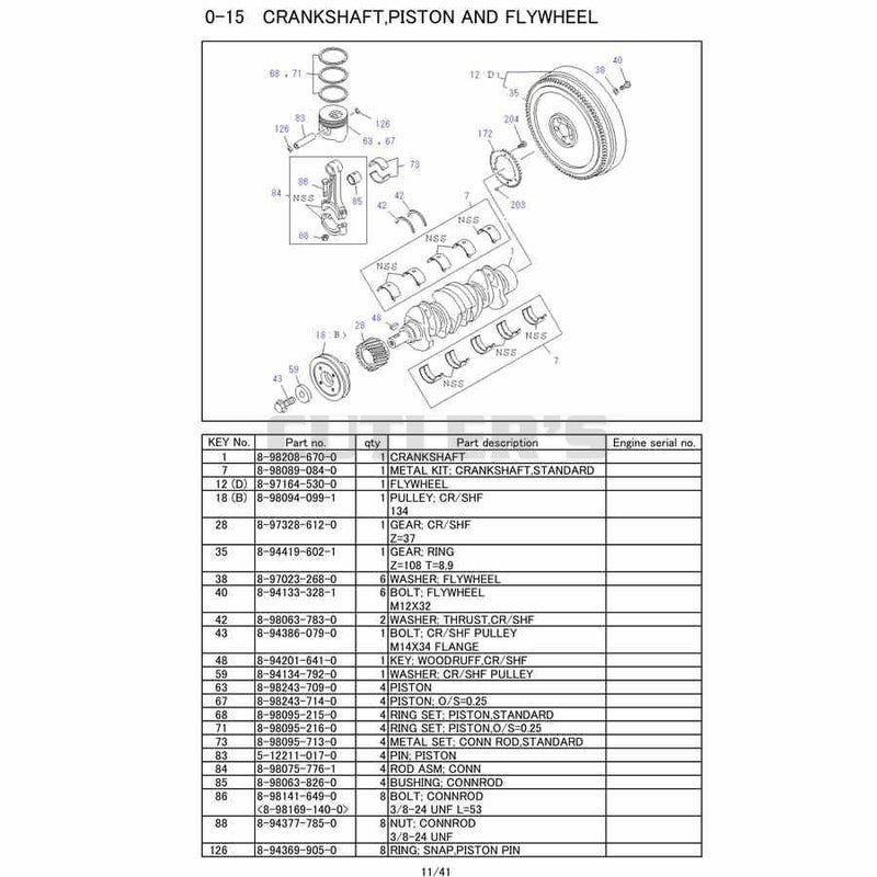 Crankshaft,Piston And Flywheel