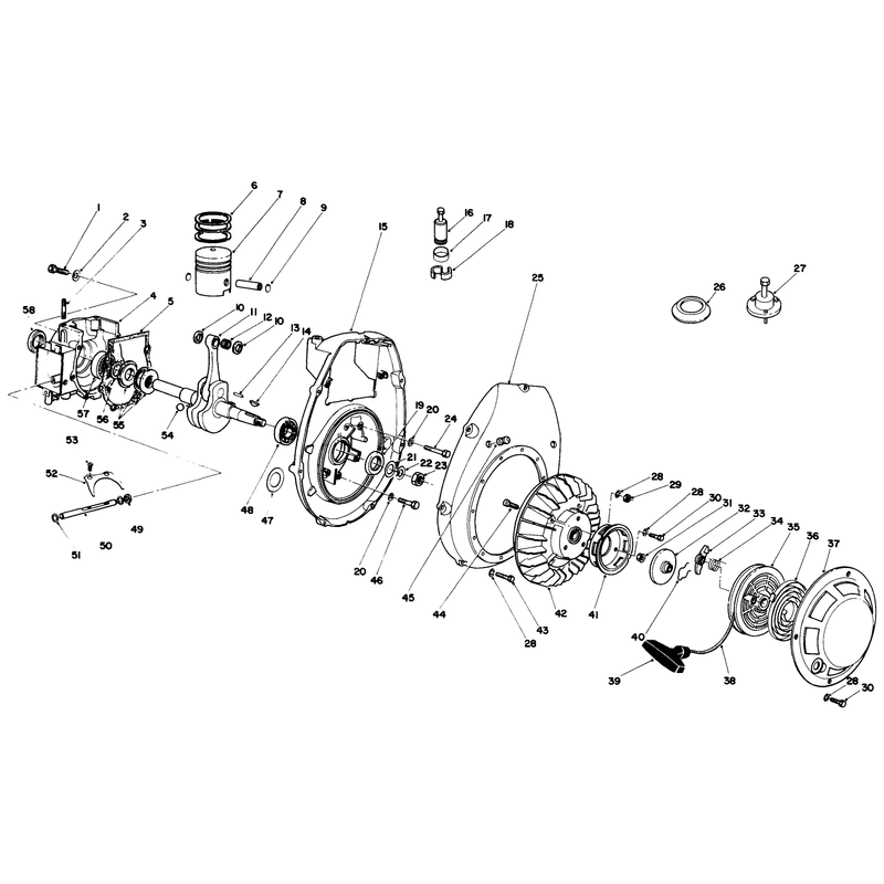 Crankcase and Flywheel Assembly