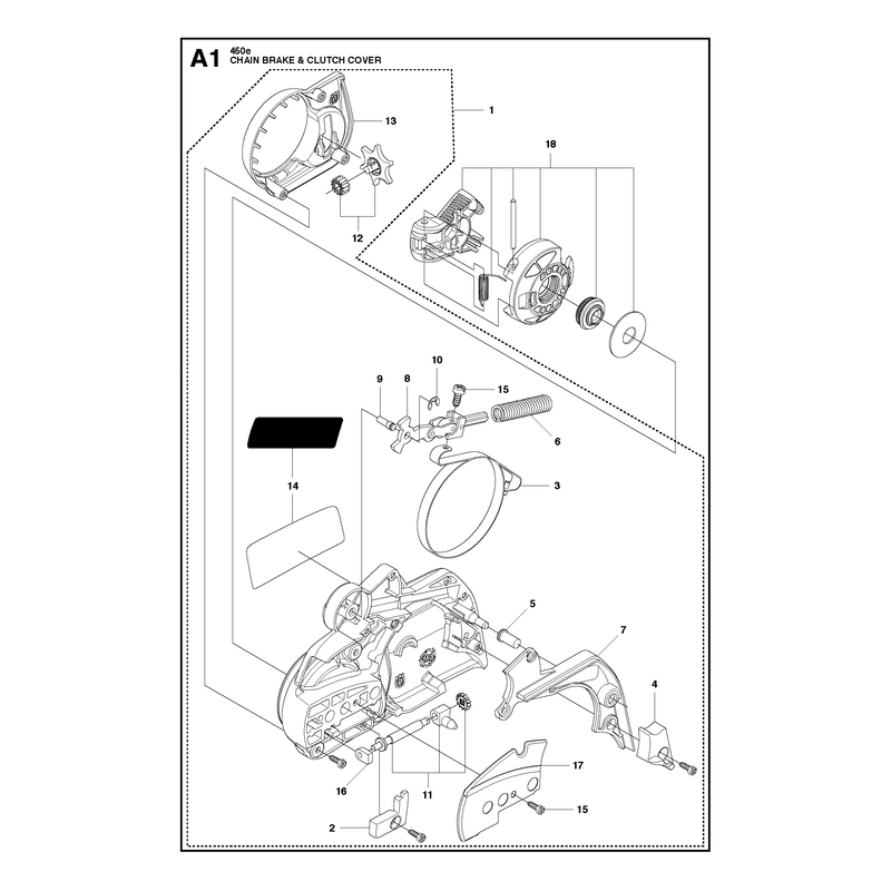 CHAIN BRAKE AND CLUTCH COVER