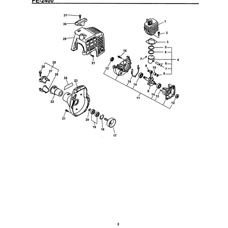 Engine/External, Internal, Crankcase, Fan Housing Cover