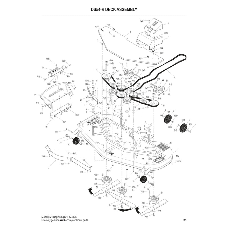DS54-R DECK ASSEMBLY