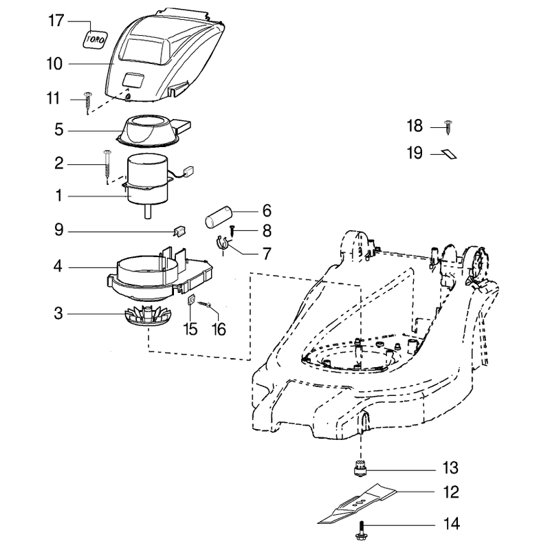 Motor and Blade Assembly Model No 2107021071