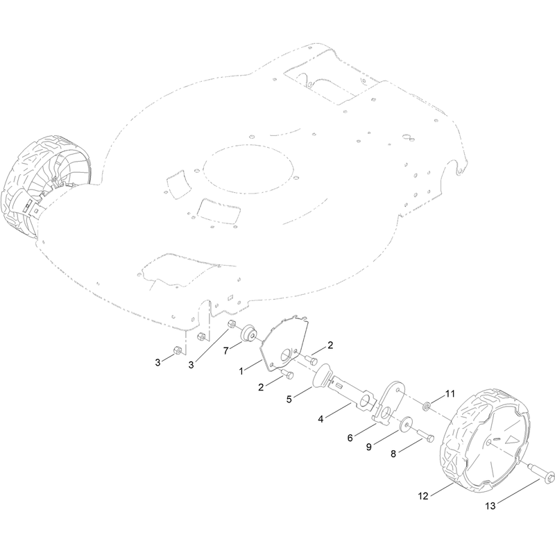 Front Wheel and Height of Cut Assembly