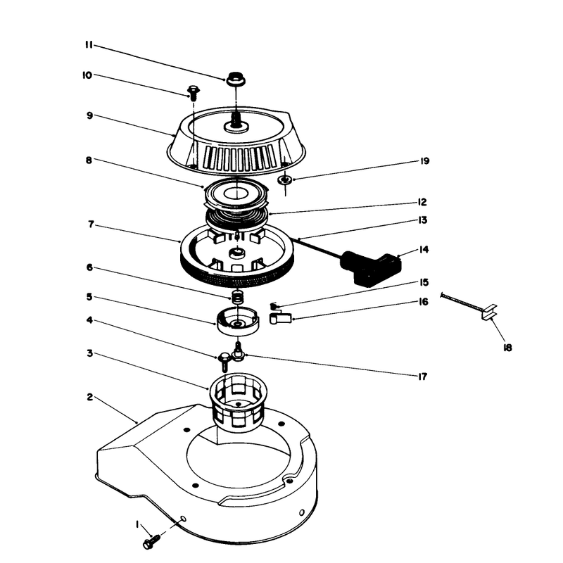 Recoil Starter Assembly (engine Model No. 47pm1-4)