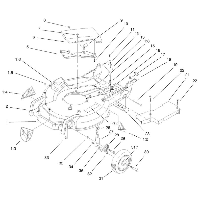 Housing Handle Brackets and Wheel Assembly