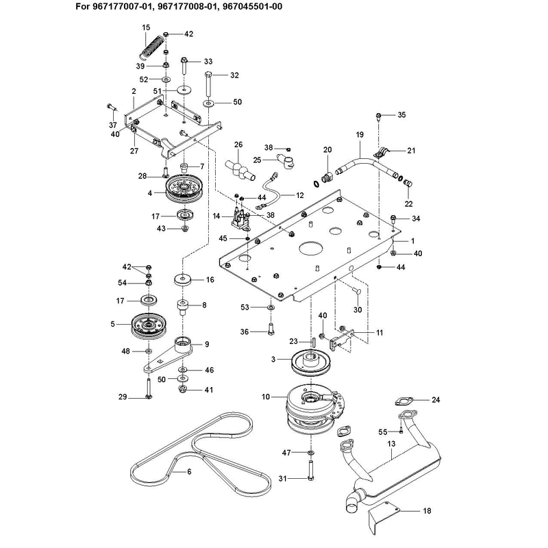 ENGINE MOUNTING, GUARDS AND MUFFLER