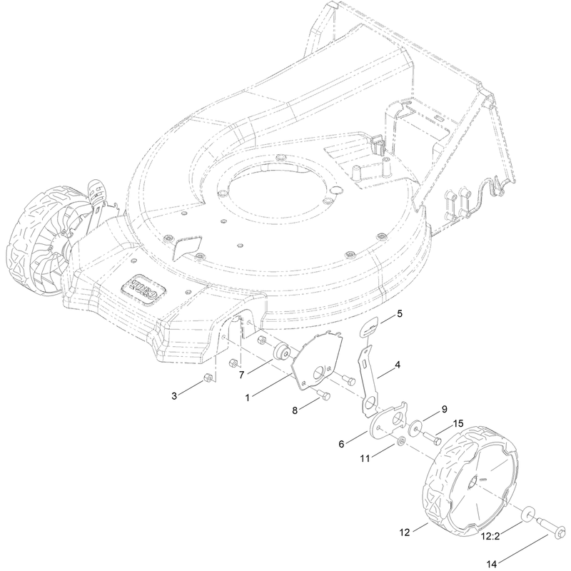 Front Wheel and Height of Cut Assembly