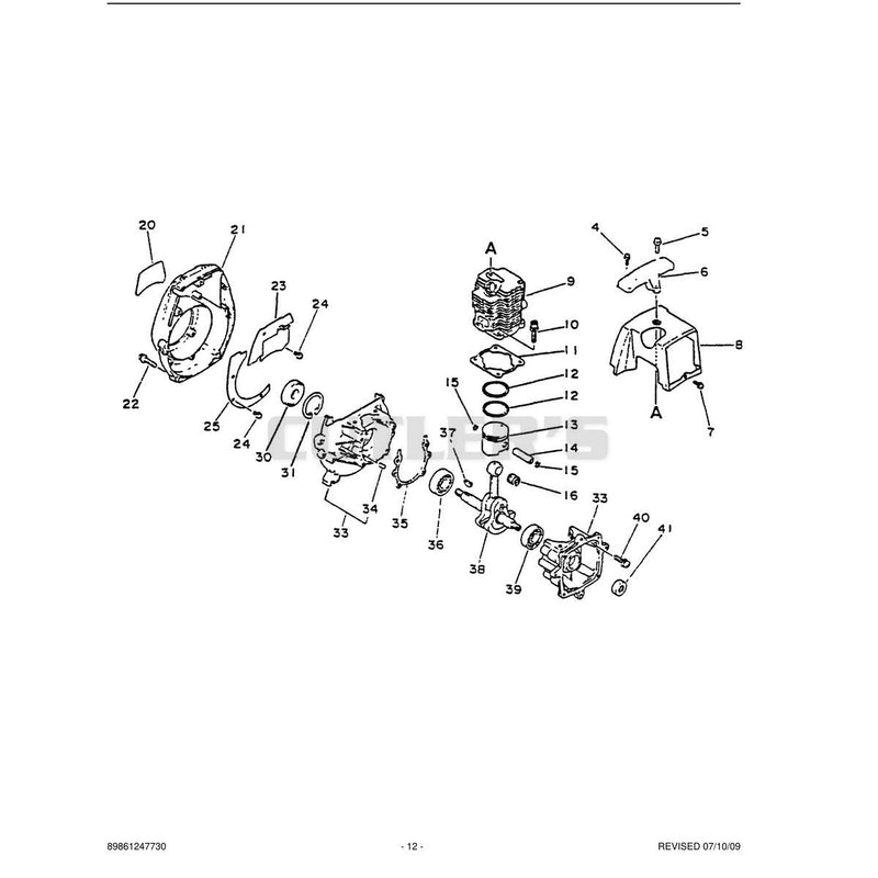 Engine, Crankcase, Fan Housing, Cover