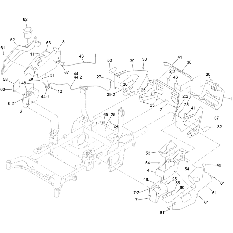 Throttle Choke Cables and Guard Assembly