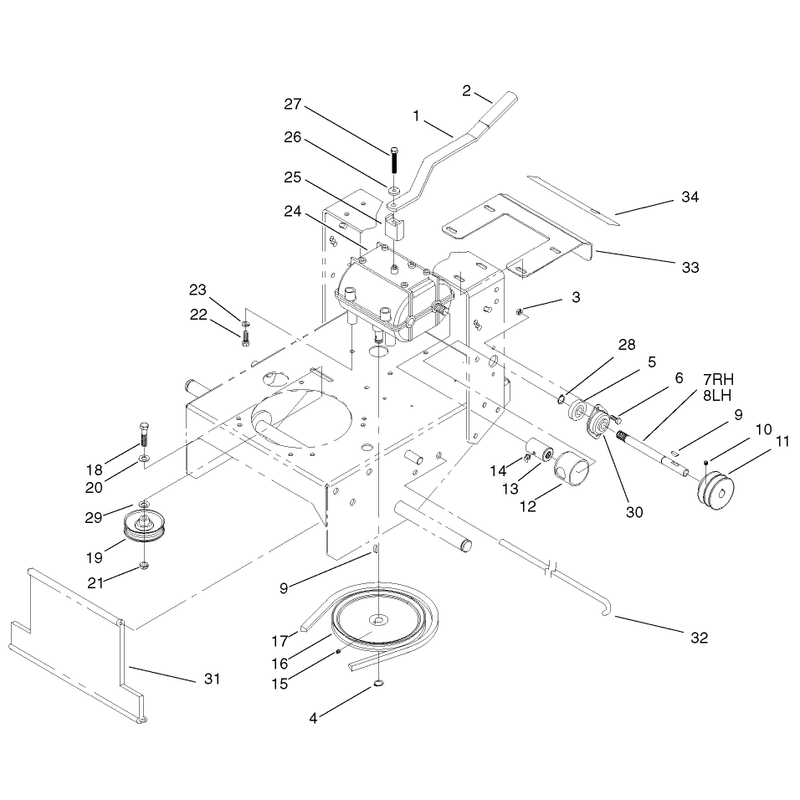 Transmission and Idler Pulley Assembly