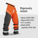 Husqvarna 587160705 587160704 Technical Apron Wrap Chainsaw Chaps 40- to 42-Inch, Chainsaw Safety Equipment with 5 Layers, Adjustable Belt and Gear Pocket, Orange