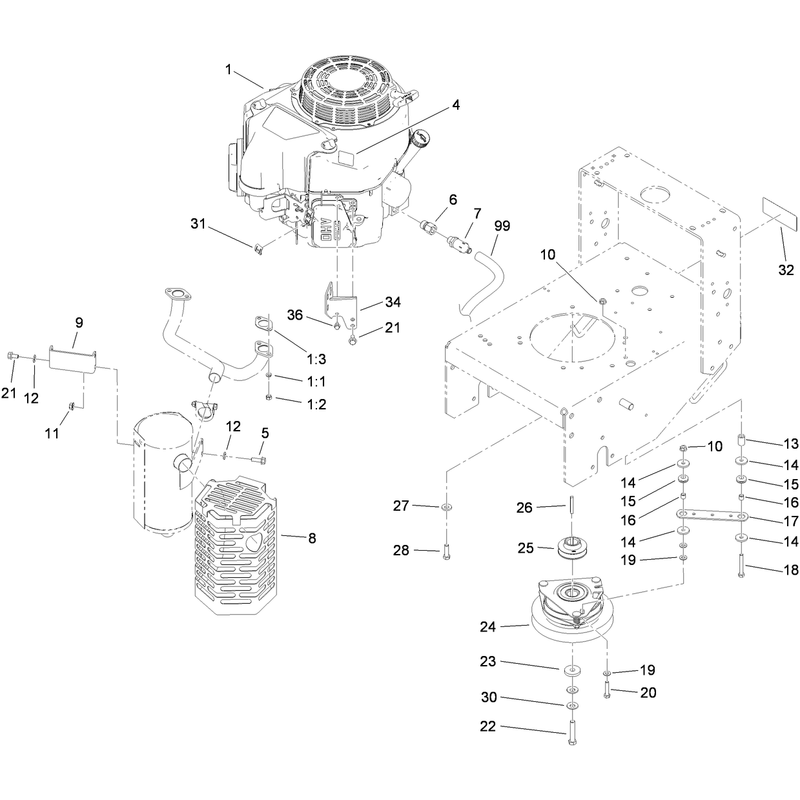Engine and Clutch Assembly