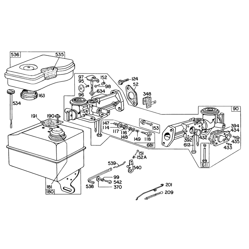 Engine Briggs & Stratton Model 111202-0131-01 4 H.p. Tiller Model 58336
