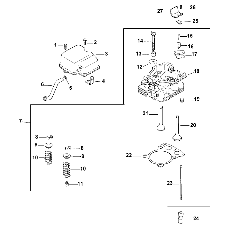 Cylinder Headvalve and Breather Model 73429 Only