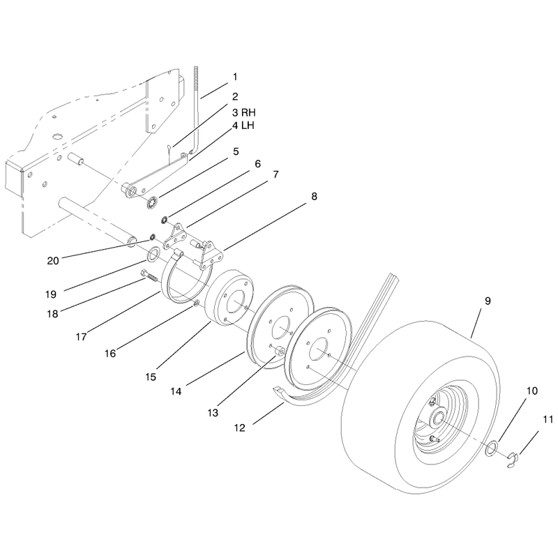 Brake Wheel Pulley and Wheel Assembly
