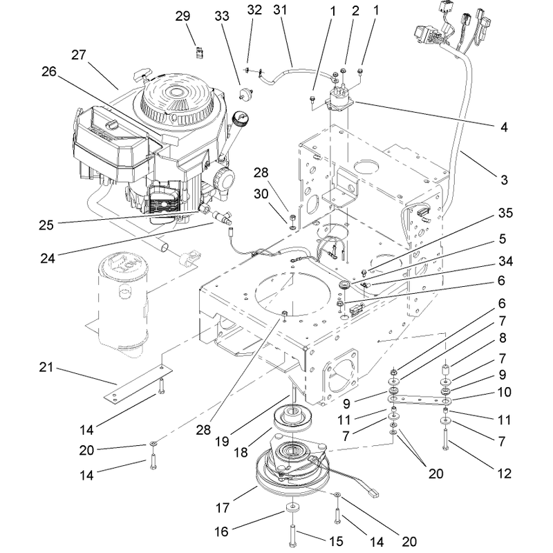 Engine Clutch and Brake Assembly