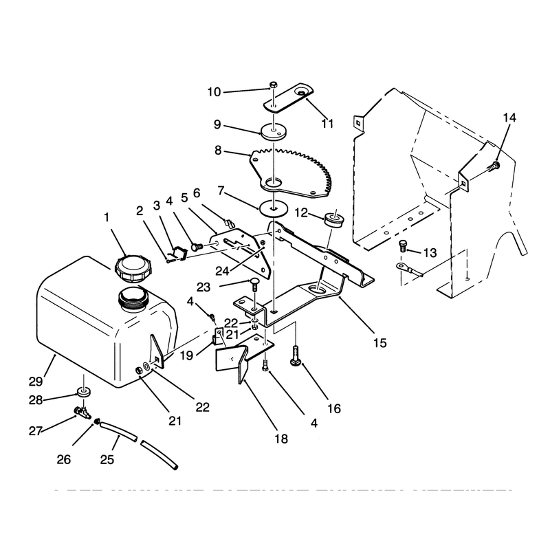 Fuel Tank and Steering Bracket Assembly