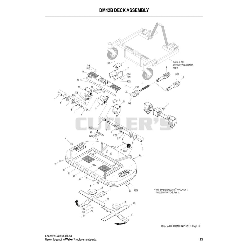 DM42B DECK ASSEMBLY