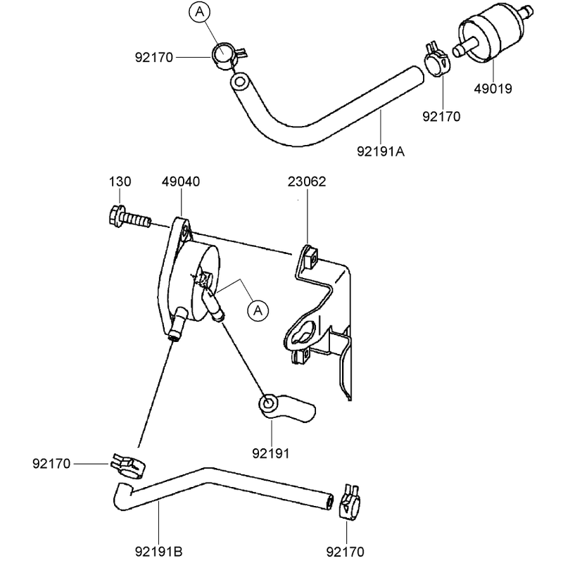 Fuel Tank and Valve Assembly Kawasaki FH541V-AS24