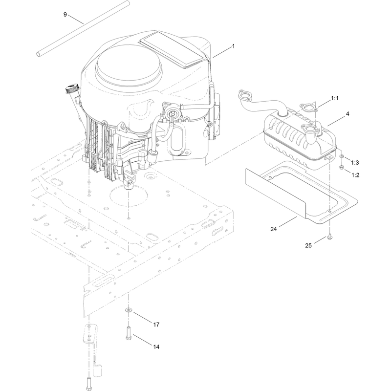 Engine and Exhaust Assembly