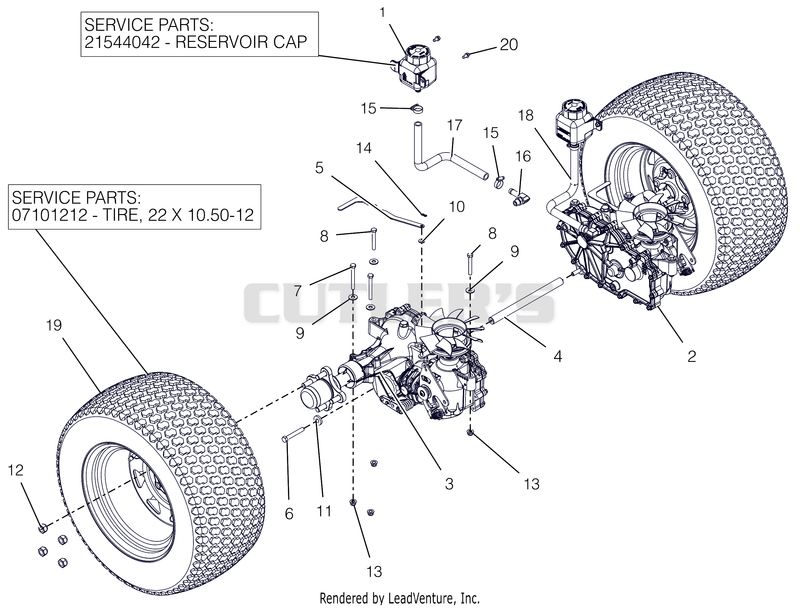 Rear Tires And Transaxles - 52"