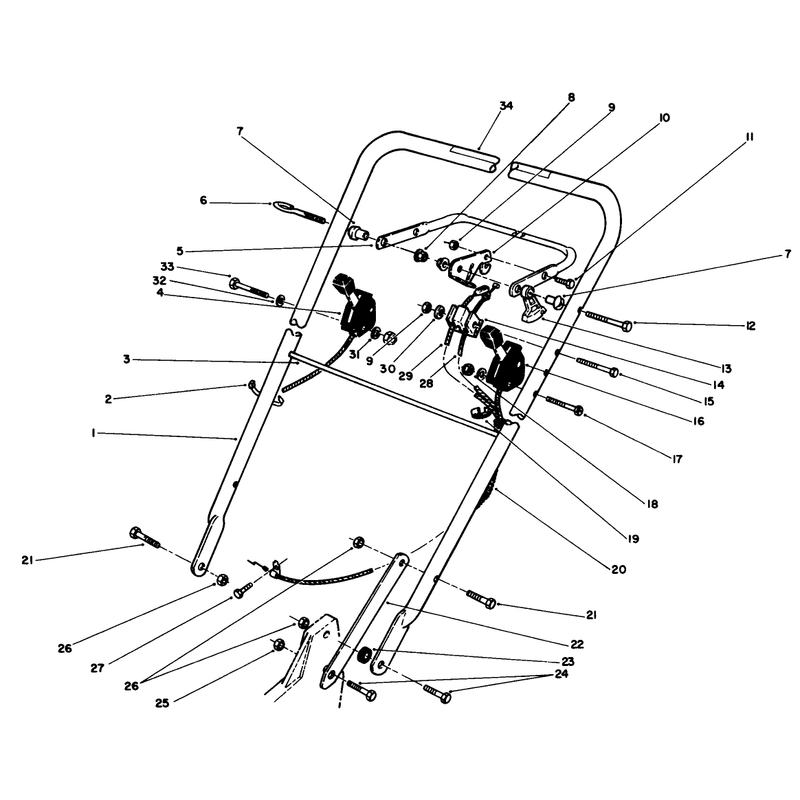 Handle and Traction Control Assembly