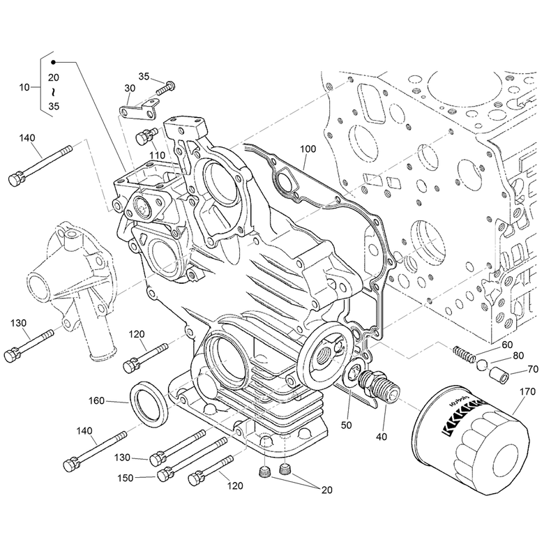Gear Case and Oil Filter Cartridge Assembly