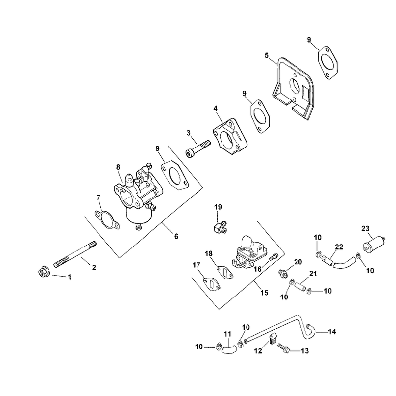 Carburetor and Fuel Pump Model 73449 Only