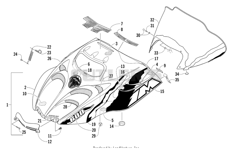 HOOD AND WINDSHIELD ASSEMBLY [79081]