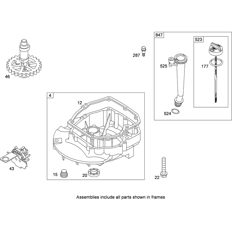 Crankcase Cover and Sump Assembly Briggs and Stratton 124L02-0126-F1
