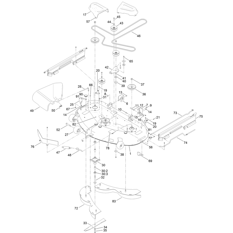 50 Inch Deck Assembly