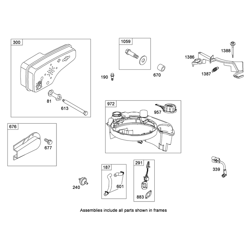 Muffler and Fuel Tank Assembly Briggs and Stratton 126L05-0213-F1
