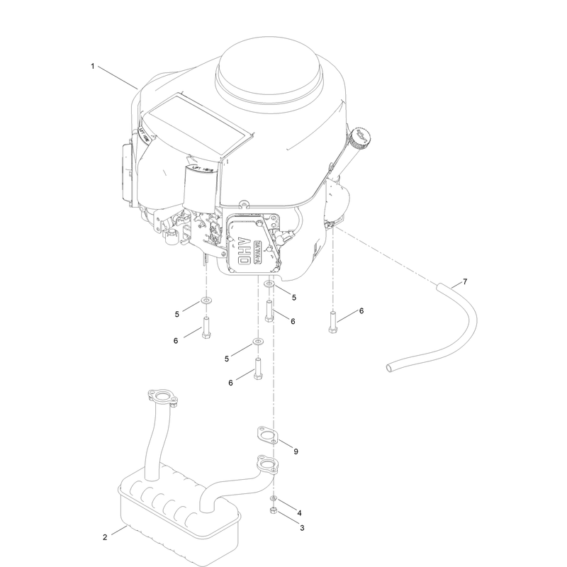 Engine and Muffler Assembly