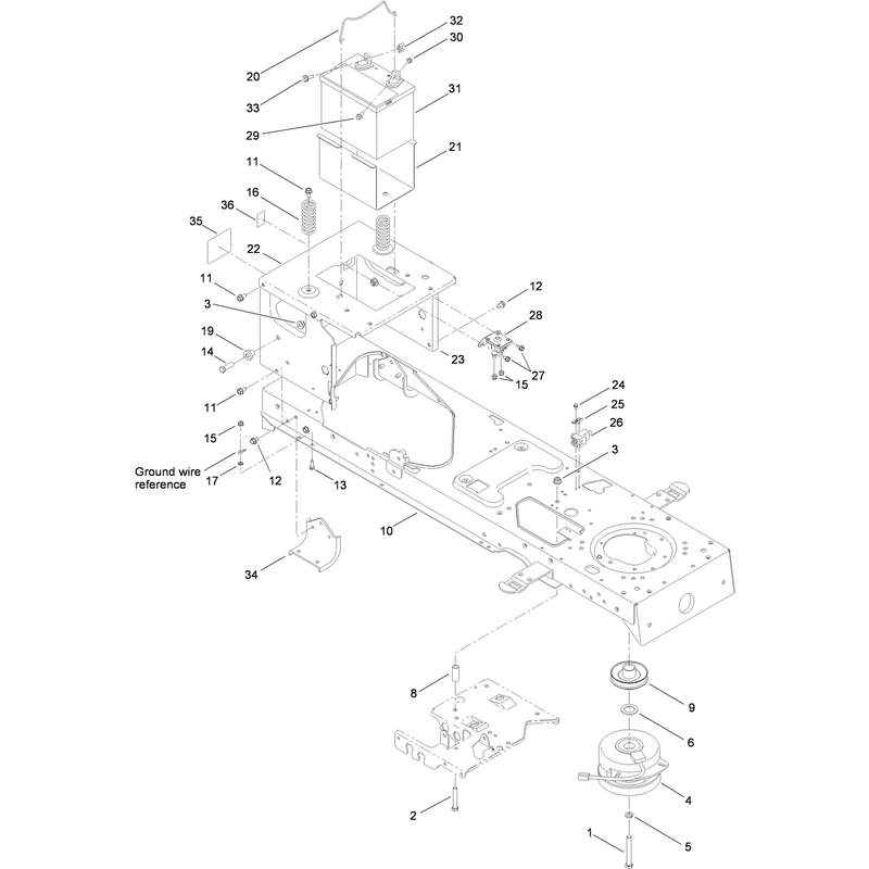 Frame Battery and Electric PTO Assembly