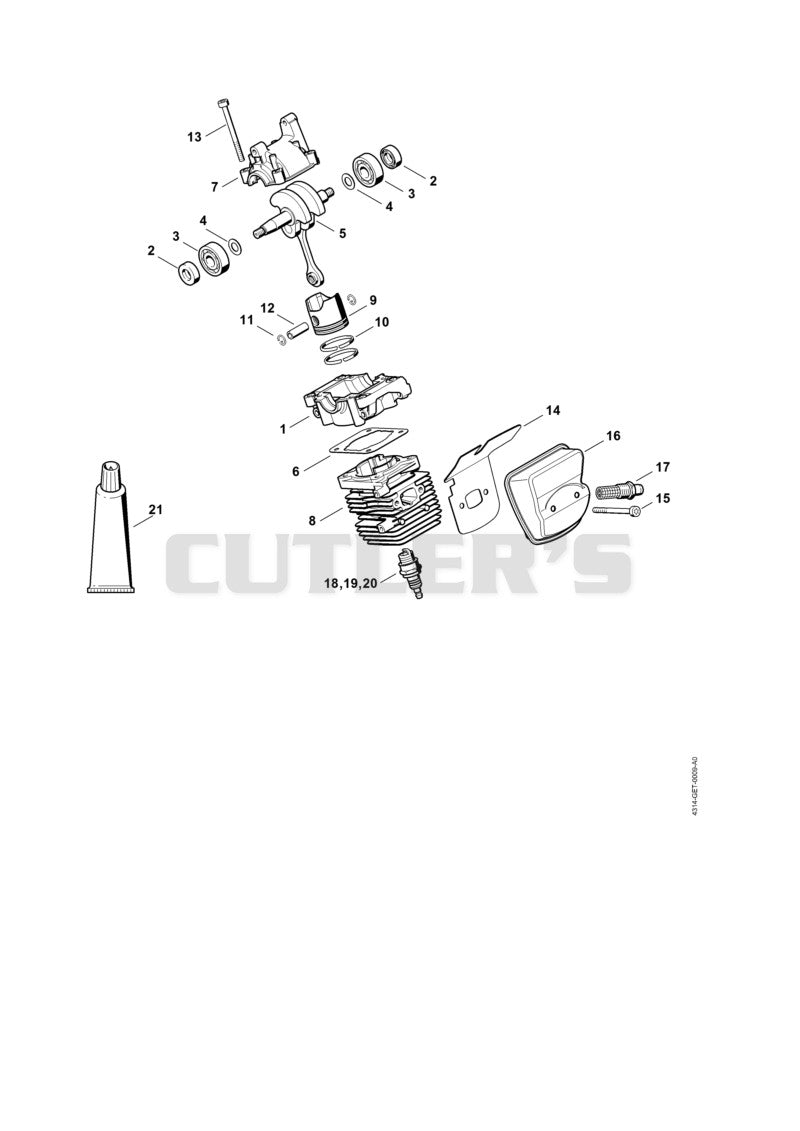 Crankcase, Cylinder, Muffler