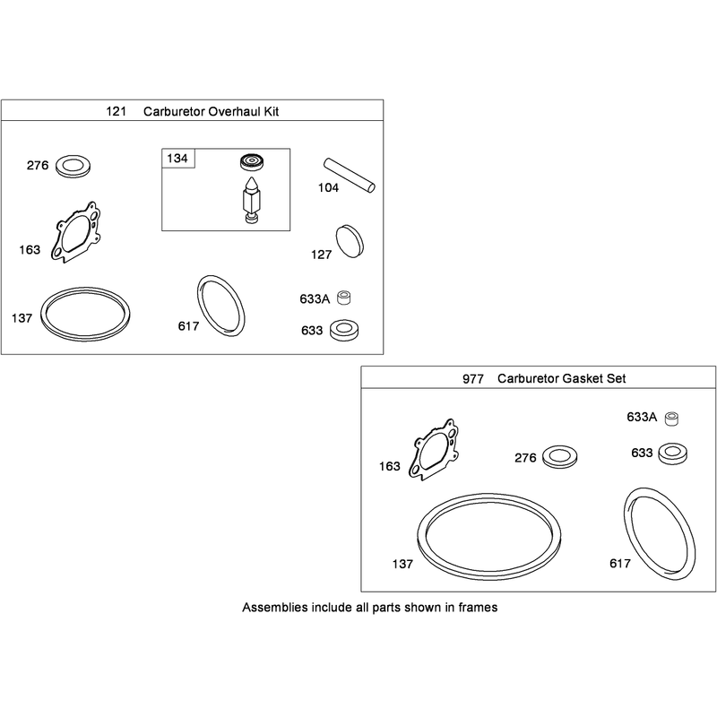 Carburetor Overhaul Kit Briggs and Stratton 126T05-0219-B1