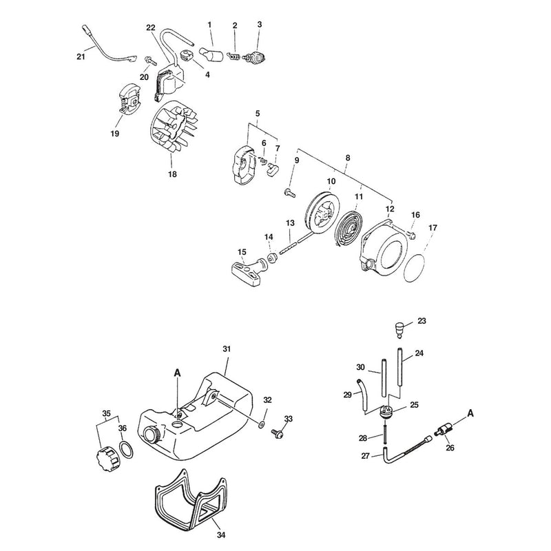 STARTER, IGNITION, CLUTCH, FUEL SYSTEM