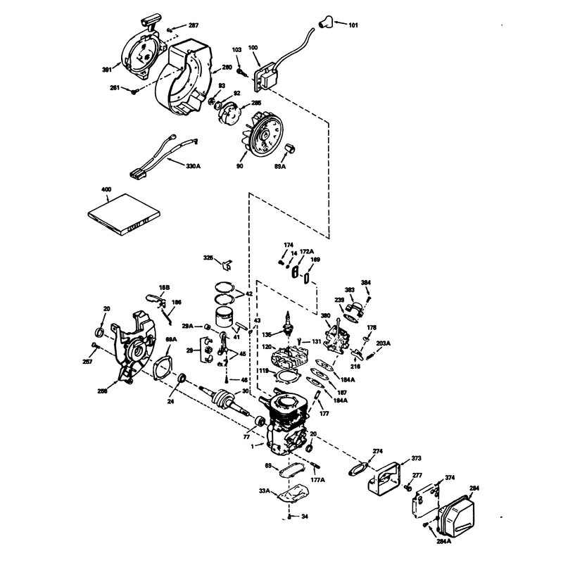 Engine Tecumseh Model No. Hsk600 Type 1669p (model No. 38175 Only)