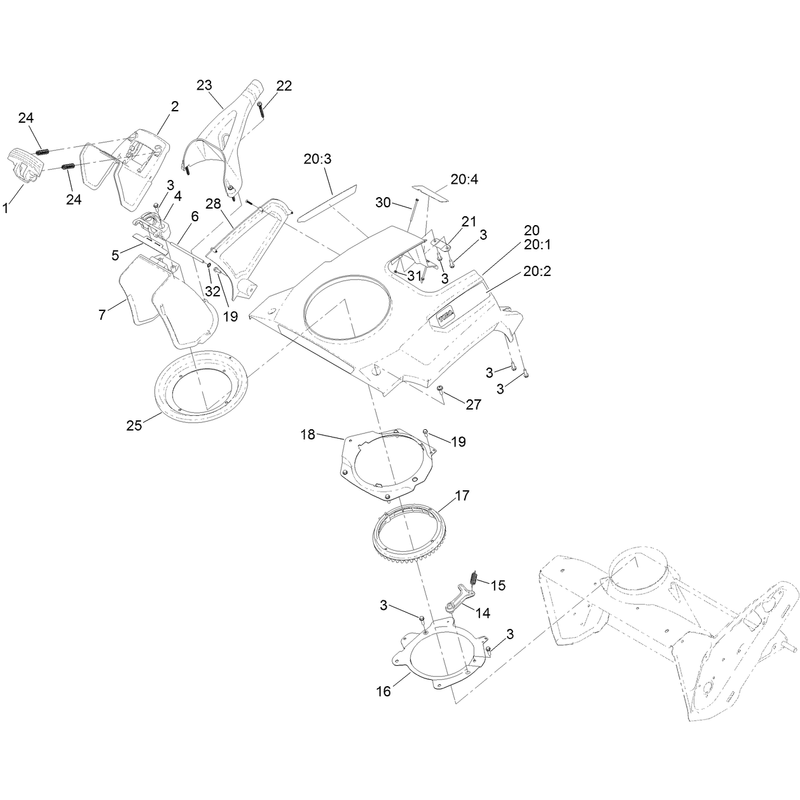 Shroud and Chute Assembly