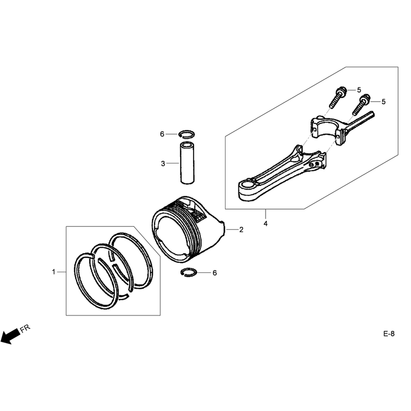 Piston and Connecting Rod Assembly Honda GCV160L-AS3A