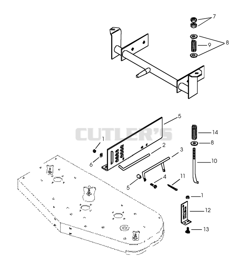 50" MOWER MANUAL LIFT SYSTEM