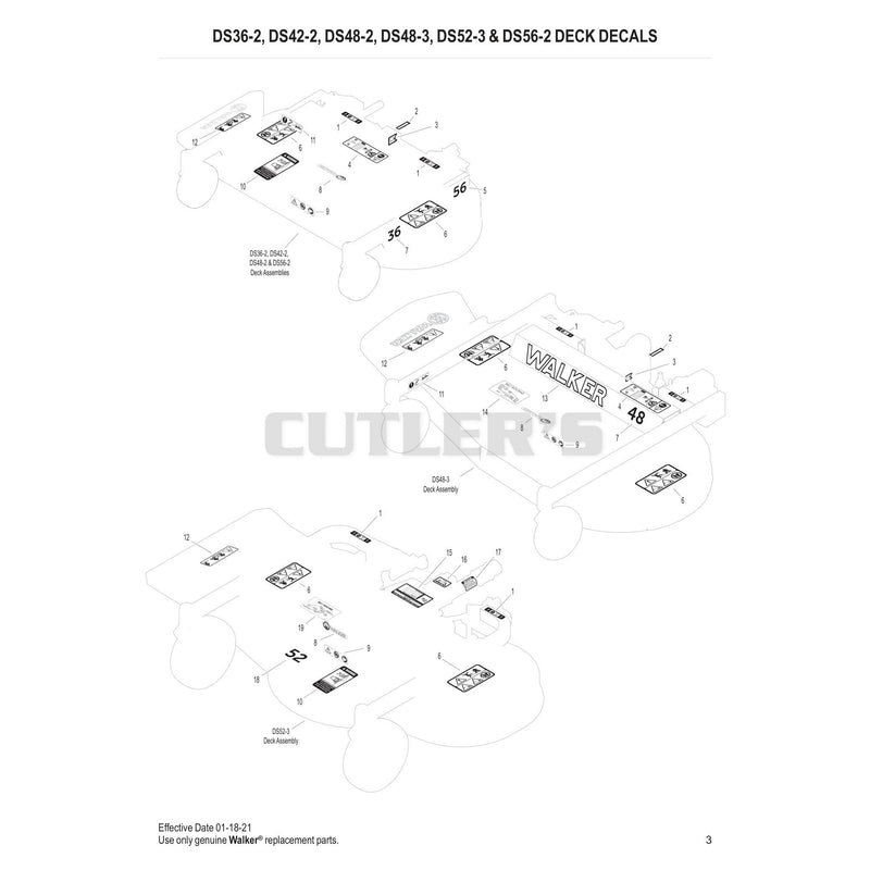DS36-2, DS42-2, DS48-2, DS48-3, DS52-3 & DS56-2 DECK DECALS