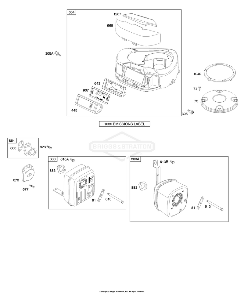 Air Cleaner, Blower Housing, Exhaust System