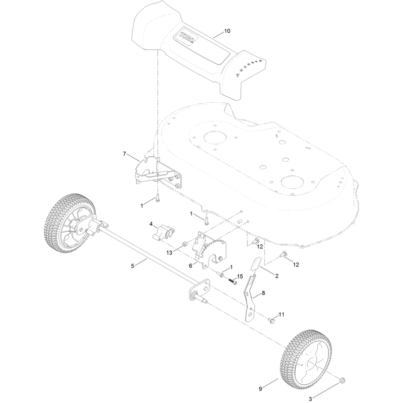 Front Wheel and Height of Cut Assembly