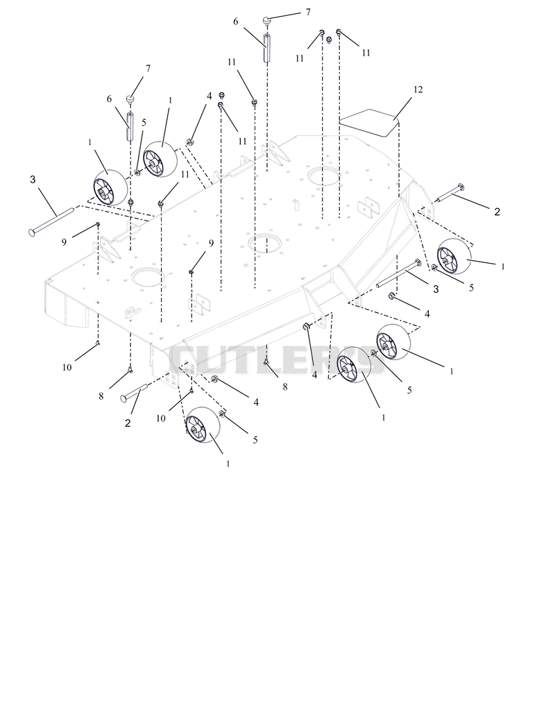 Anti-Scalp Wheels and Deck Stops - 52"
