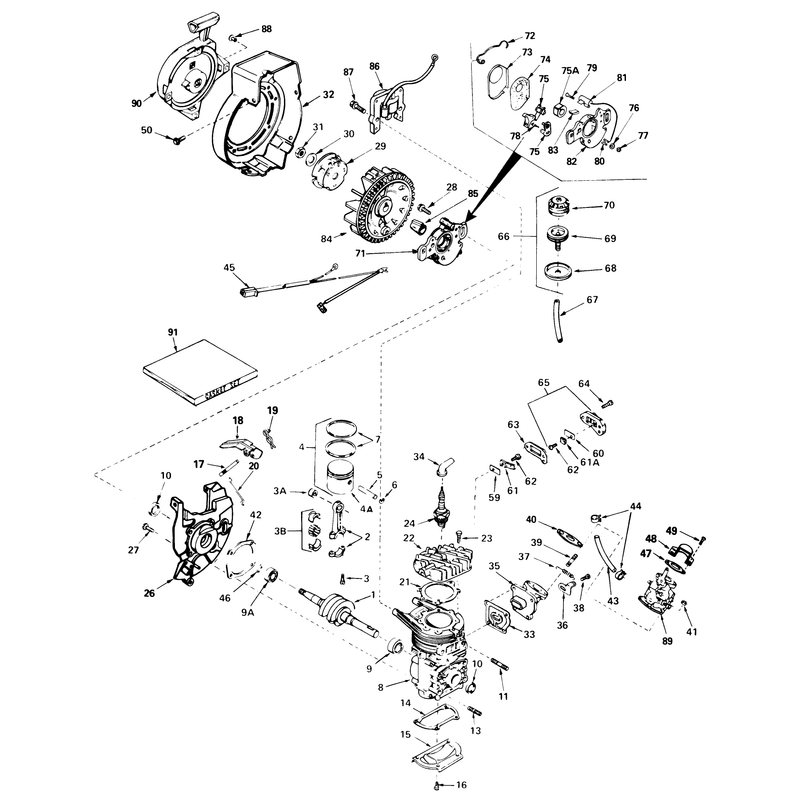 Engine Assembly Engine Tecumseh Model No. Ah520 Type 1602 Unit Model 38120 (used On Units With Serial No. 0500000 & Up)