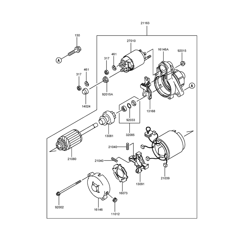 Starter Assembly Kawasaki FD750D-BS03