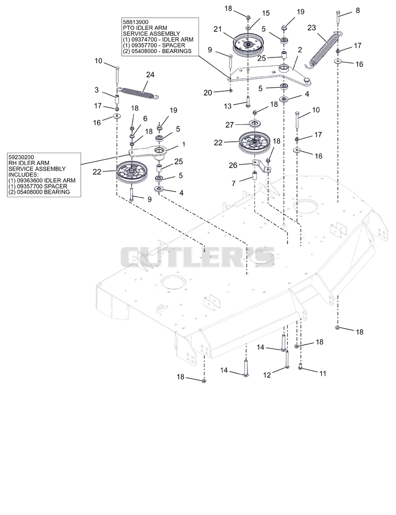 Deck Drive Idlers - 52" and 60"