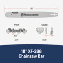 Husqvarna 599999968 Rancher 18 Inch Laminated Chainsaw Bar, 3/8" Pitch .058" Gauge, 68 Drive Links