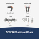 Husqvarna 581643672 X-Cut SP33G 18 Inch Chainsaw Chain Replacement, .325" Pixel Pitch, .050" Gauge, and 72 Drive Links
